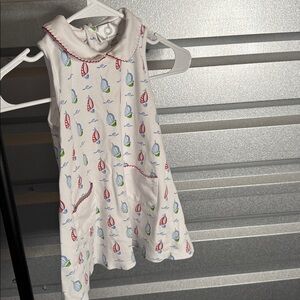 The Proper Peony Pima Cotton Sailboats Print Dress, 3T